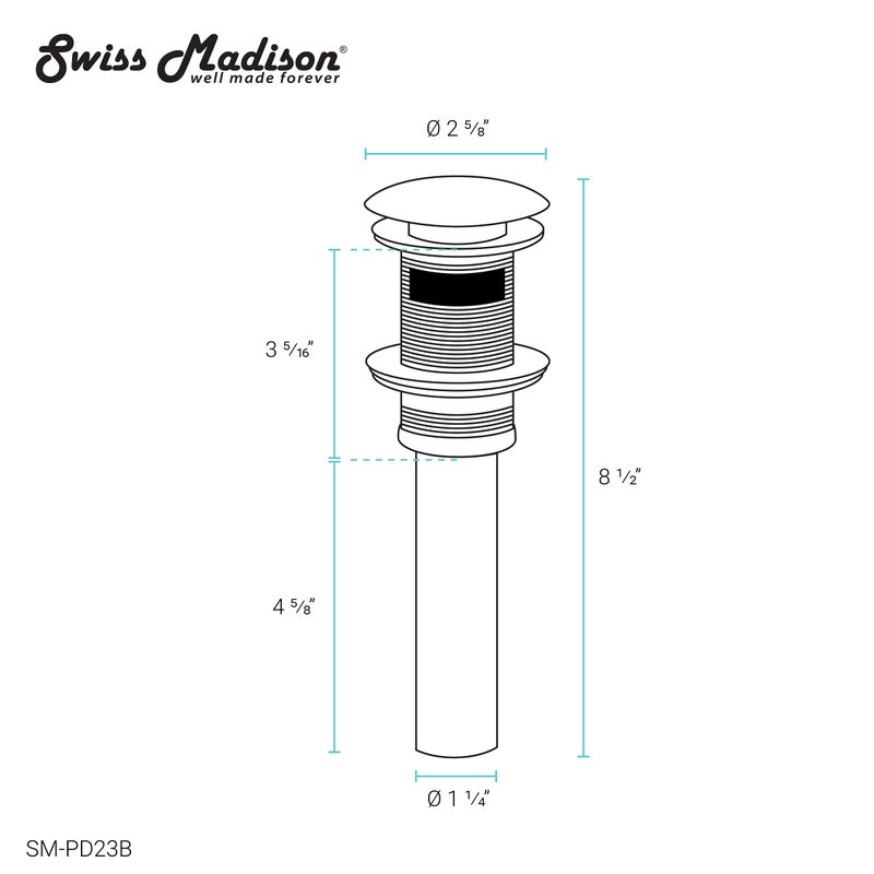 Swiss Madison SM-PD23B Sink Drain, Black - Image 3